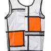 White and Orange D1 style high visibility vest
