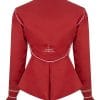 Elegant red tailored rain jacket, back view