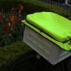 HIgh viz yellow waterproof Crate Cover on bike crate